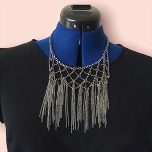 Silver Fringe Necklace
